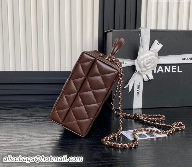 Good Looking Chanel Quilted Lambskin Box Bag AS5168 Brown 2024