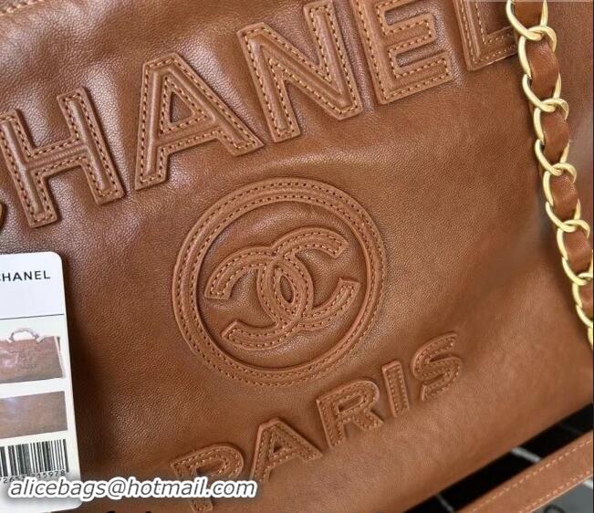 Top Grade Chanel Shearling & Lambskin Large Shopping Bag A66941 Brown/Beige 2024