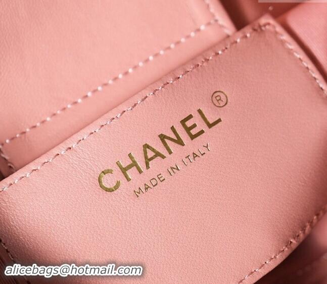 Cheapest Chanel Lambskin Hobo Bag with CC Chain Strap AS5177 Coral Pink 2024