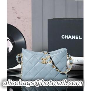 Best Product Chanel Lambskin Hobo Bag with CC Chain Strap AS5177 Grey 2024