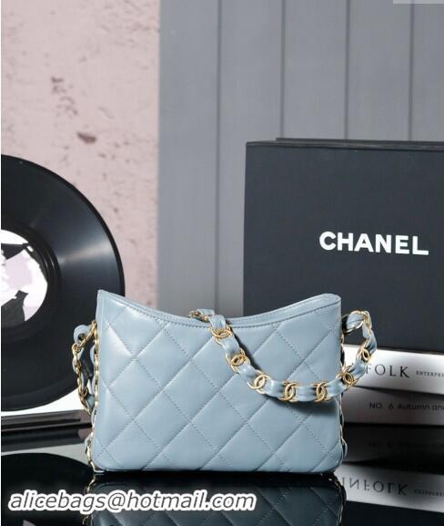 Best Product Chanel Lambskin Hobo Bag with CC Chain Strap AS5177 Grey 2024