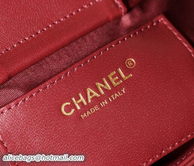 Top Grade Chanel Lambskin Hobo Bag with CC Chain Strap AS5177 Burgundy 2024