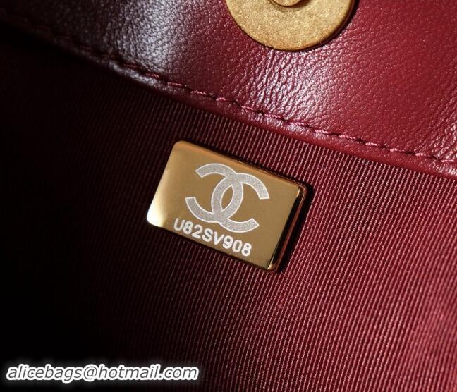 Top Grade Chanel Lambskin Hobo Bag with CC Chain Strap AS5177 Burgundy 2024