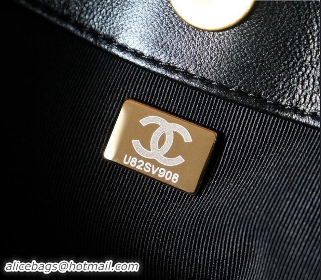 Most Popular Chanel Lambskin Hobo Bag with CC Chain Strap AS5177 Black 2024