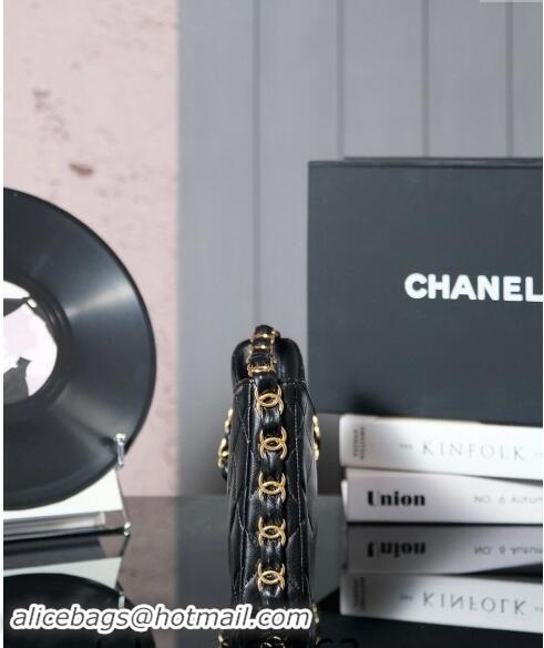 Most Popular Chanel Lambskin Hobo Bag with CC Chain Strap AS5177 Black 2024