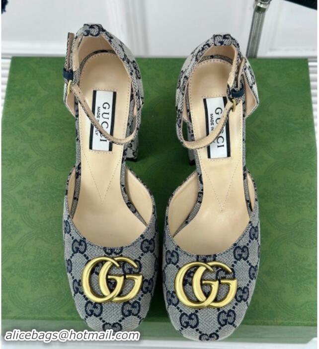 Pretty Style Gucci GG Canvas Platform Pumps 11.5cm Grey 1014066