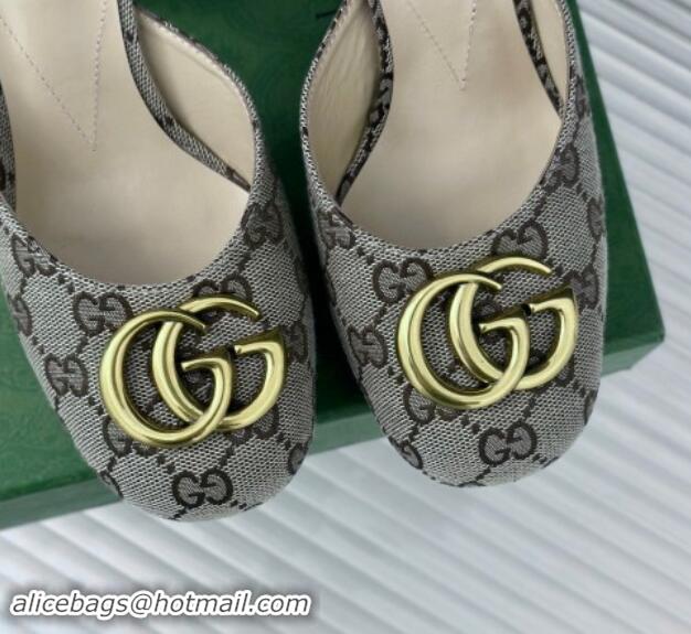 Low Cost Gucci GG Canvas Platform Pumps 11.5cm Beige 1014067