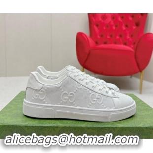 Good Quality Gucci Ace Sneakers in Perforated Leather with Interlocking G White 1014086