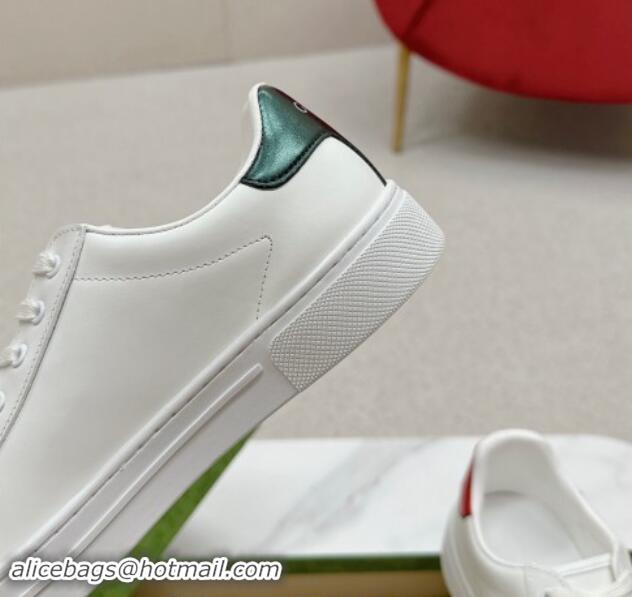 Fashion Luxury Gucci NY Ace Leather Sneakers White 1014093