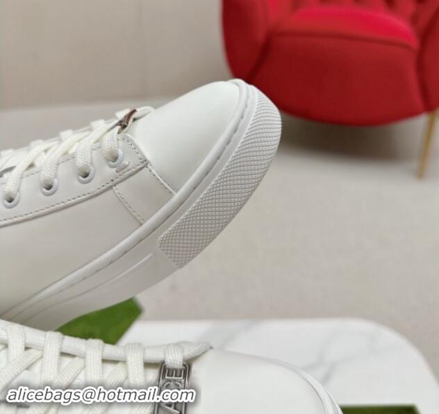 Fashion Luxury Gucci NY Ace Leather Sneakers White 1014093