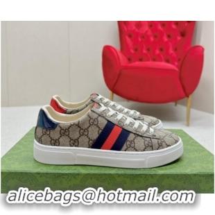 Grade Quality Gucci Ace GG Canvas Sneakers with Web Beige/Red/Blue 1014094