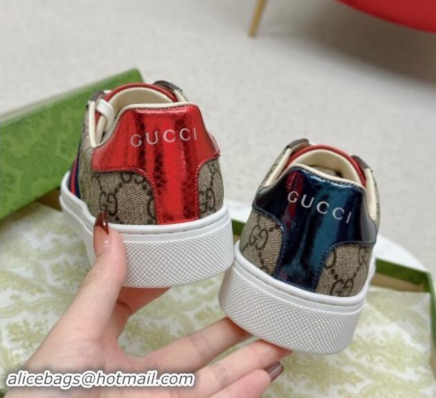 Grade Quality Gucci Ace GG Canvas Sneakers with Web Beige/Red/Blue 1014094