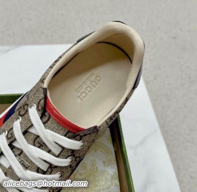 Grade Quality Gucci Ace GG Canvas Sneakers with Web Beige/Red/Blue 1014094