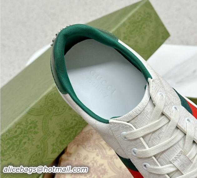 Charming Gucci Ace GG Canvas Sneakers with Strass White 1014098