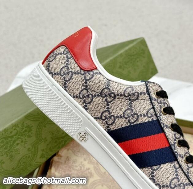 Classic Hot Gucci Ace GG Canvas Sneakers with Web Beige/Red 1014099