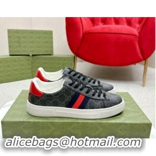 Buy Luxury Gucci Ace GG Canvas Sneakers with Web Black/Red 1014100