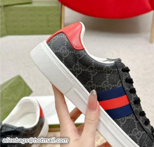 Buy Luxury Gucci Ace GG Canvas Sneakers with Web Black/Red 1014100