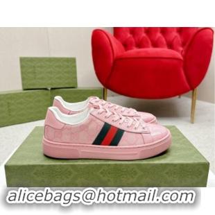 Hot Style Gucci Women's Ace GG Crystal Canvas Sneakers Pink 1014102