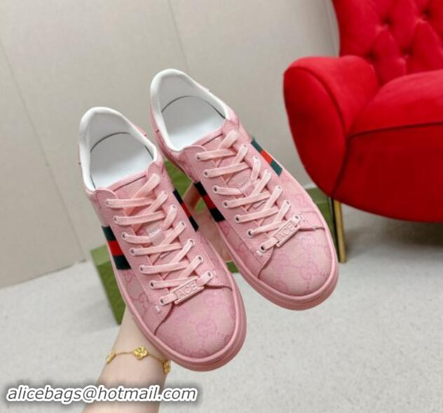 Hot Style Gucci Women's Ace GG Crystal Canvas Sneakers Pink 1014102