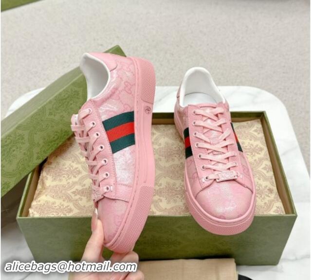 Hot Style Gucci Women's Ace GG Crystal Canvas Sneakers Pink 1014102