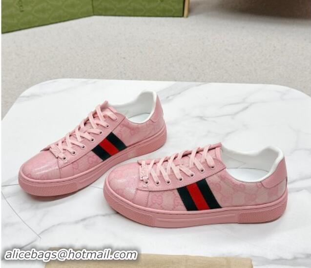 Hot Style Gucci Women's Ace GG Crystal Canvas Sneakers Pink 1014102