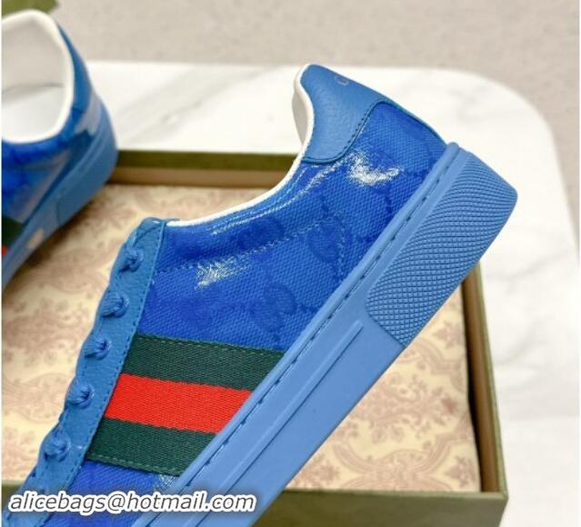 Sumptuous Gucci Women's Ace GG Crystal Canvas Sneakers Blue 1014103