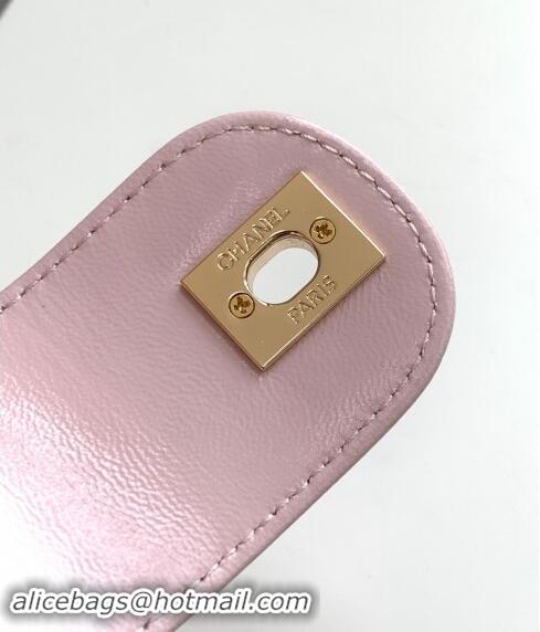 Famous Brand Chanel Lambskin Case Evening Bag AS5178 Light Pink 2024