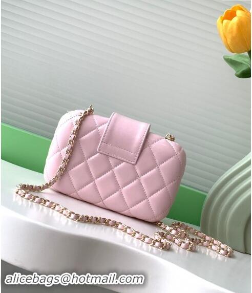 Famous Brand Chanel Lambskin Case Evening Bag AS5178 Light Pink 2024