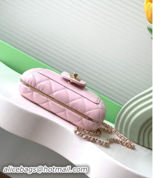 Famous Brand Chanel Lambskin Case Evening Bag AS5178 Light Pink 2024