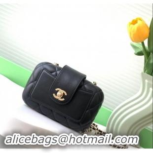 Most Popular Chanel Lambskin Case Evening Bag AS5178 Black 2024