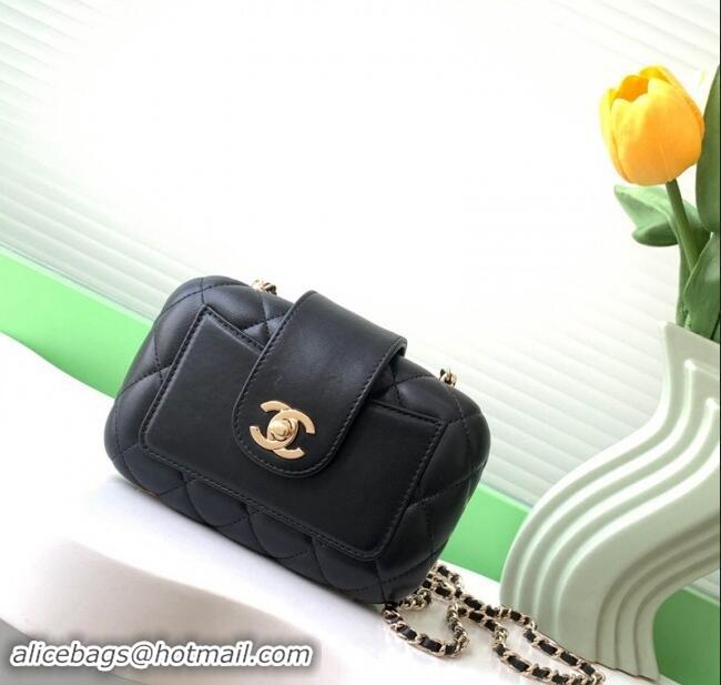 Most Popular Chanel Lambskin Case Evening Bag AS5178 Black 2024