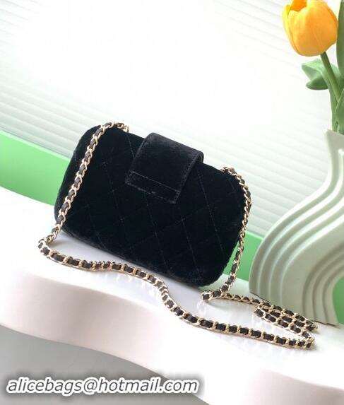 Trendy Design Chanel Velvet Case Evening Bag AS5178 Black 2024