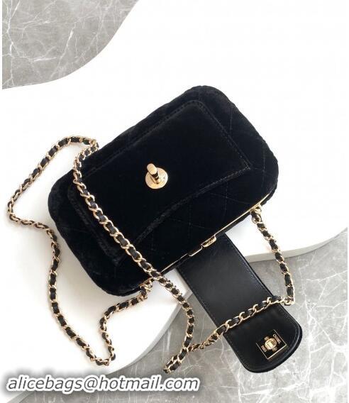 Trendy Design Chanel Velvet Case Evening Bag AS5178 Black 2024