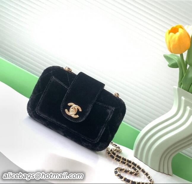 Trendy Design Chanel Velvet Case Evening Bag AS5178 Black 2024