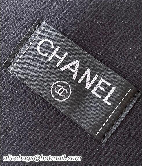 Hot Sell Cheap Chanel Beach Cotton Bucket Bag & Blanket Set 7049 Black 2024