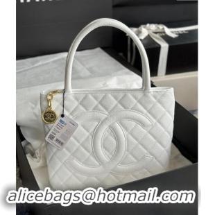 Unique Discount Chanel Grained Calfskin Vintage Top Handle bag AS1804 White 2024