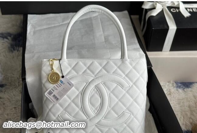 Unique Discount Chanel Grained Calfskin Vintage Top Handle bag AS1804 White 2024