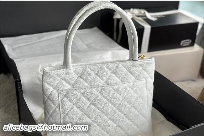 Unique Discount Chanel Grained Calfskin Vintage Top Handle bag AS1804 White 2024