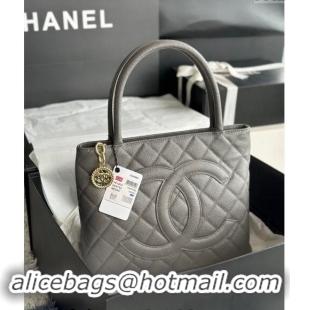 Best Quality Chanel Grained Calfskin Vintage Top Handle bag AS1804 Grey 2024