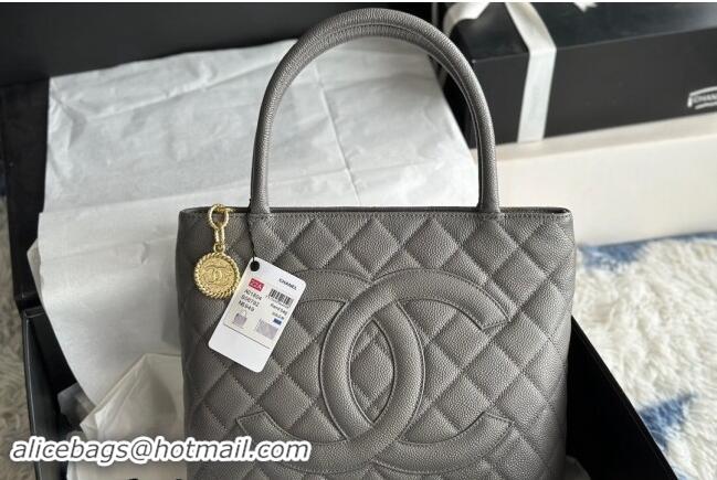 Best Quality Chanel Grained Calfskin Vintage Top Handle bag AS1804 Grey 2024