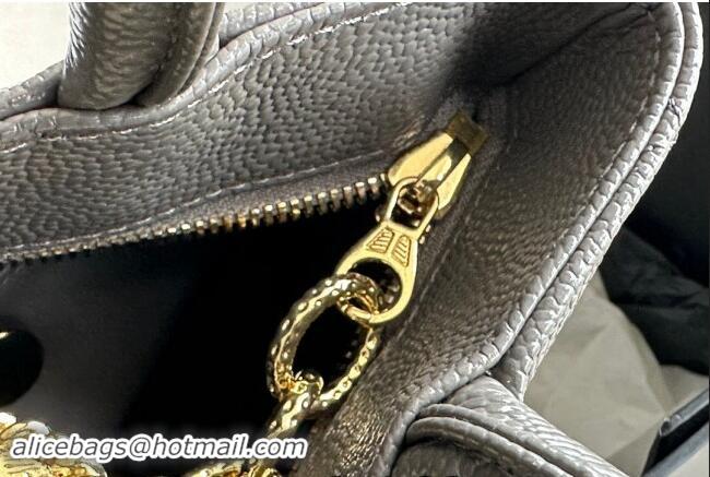 Best Quality Chanel Grained Calfskin Vintage Top Handle bag AS1804 Grey 2024