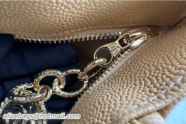 Famous Brand Chanel Grained Calfskin Vintage Top Handle bag AS1804 Yellow 2024