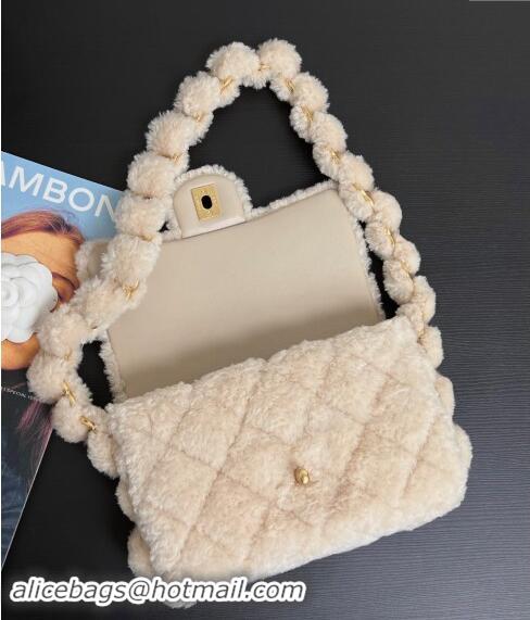 Promotional Chanel Shearling Mini Flap Bag 99409 Light Beige 2024