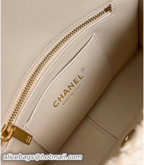 Promotional Chanel Shearling Mini Flap Bag 99409 Light Beige 2024