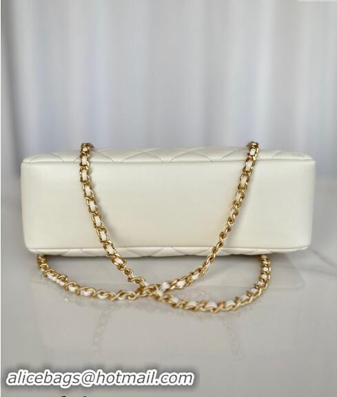 Top Design Chanel Shiny Lambskin Medium Camera Case bag AS5187 White 2024