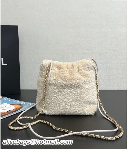 Promotional Chanel Shearling 22 Mini Shopping bag AS3980 Light Beige 2024