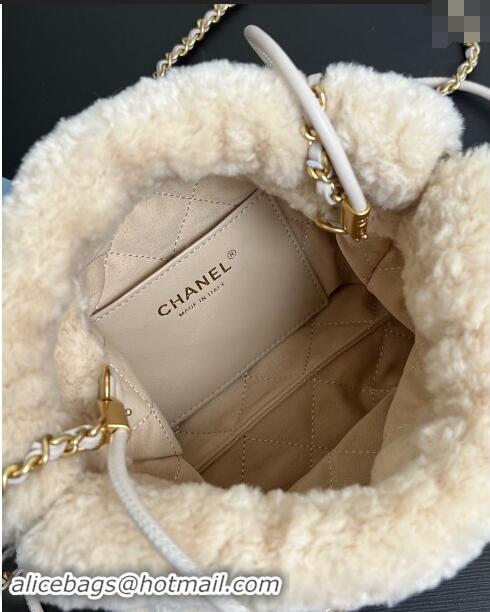 Promotional Chanel Shearling 22 Mini Shopping bag AS3980 Light Beige 2024