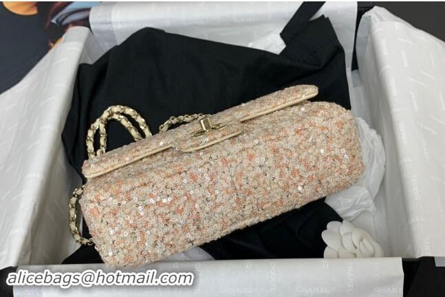 Famous Brand Chanel Sequins Mini Flap Evening Bag AS4297 Beige/Orange 2024