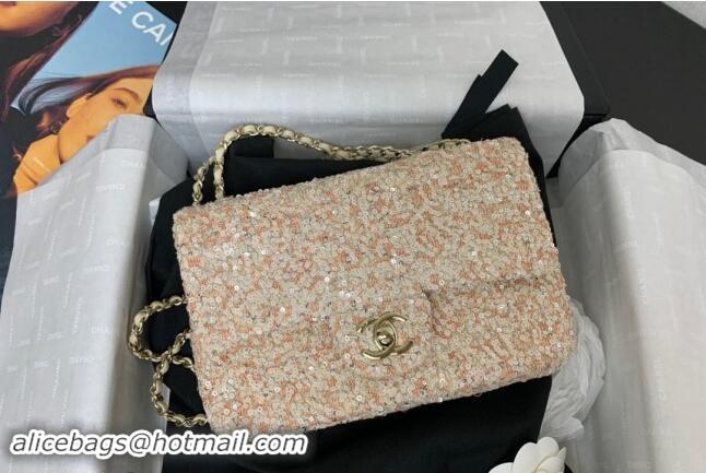 Famous Brand Chanel Sequins Mini Flap Evening Bag AS4297 Beige/Orange 2024