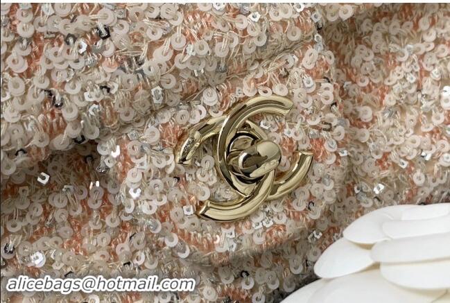 Famous Brand Chanel Sequins Mini Flap Evening Bag AS4297 Beige/Orange 2024